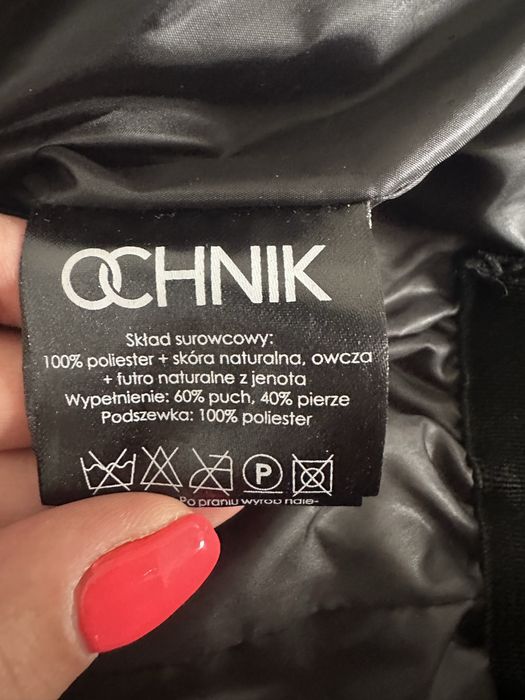 Kurtka dluzsza ochnik skora jenot pierze