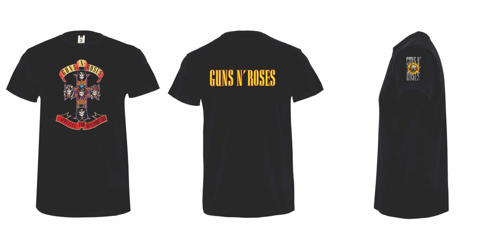 T-shits Pretas GUNS N ROSES