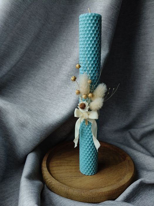 Стрітенські свічки. Свічки з вощини з декором