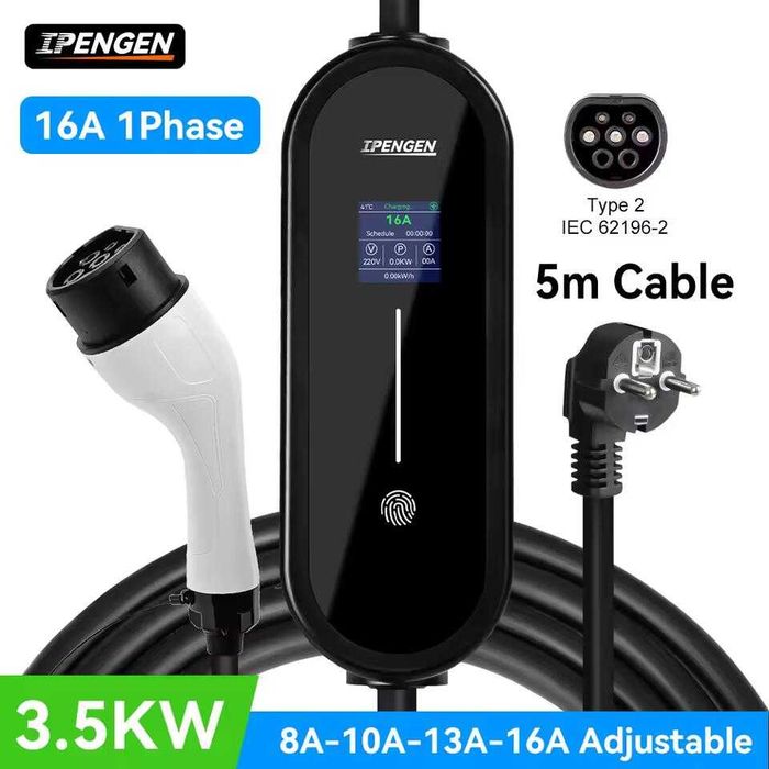 Зарядка Зарядное устройство для электромобиля IPENGEN 3,5kW 16A Type 1 Type 2 GBT