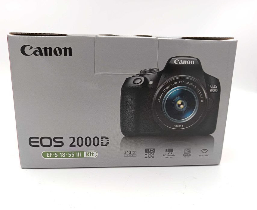 Aparat CANON EOS 2000D + Obiektyw EF-S 18-55mm Nowy ZESTAW Lustrzanka