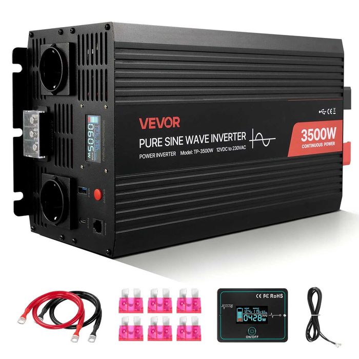 Przetwornica 3500 W, 12 V DC do 230 V AC