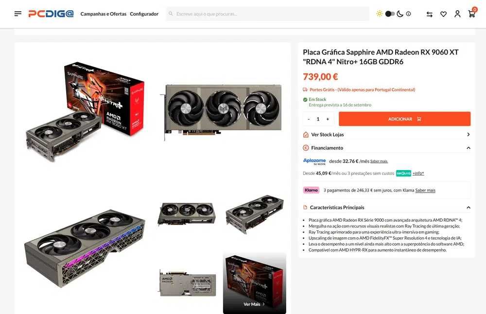 RX 9060 XT 16GB saphire nitro+ oc