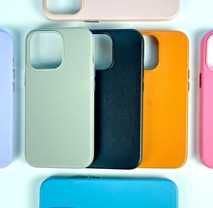 Чехол Leather Case Magsafe на iPhone 15 Pro Max кожаный чохол шкіряний