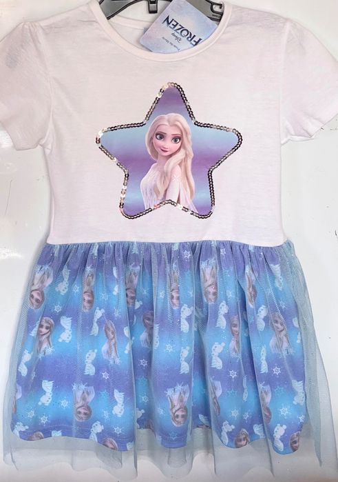 Elsa, Elza, Frozen, Kraina lodu sukienka 110 TIUL, BROKAT NOWA