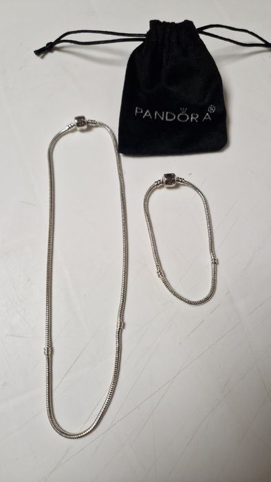 Colar de Corrente e Pulseira Snake da Pandora