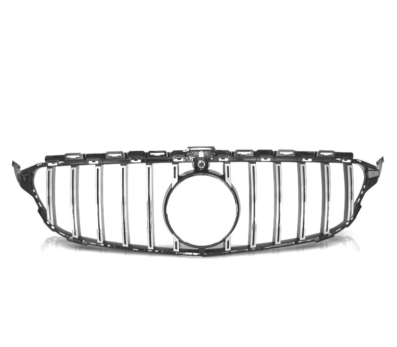 GRELHA MERCEDES CLASSE C W205 18-21 LOOK GTR PRETO CROMADO