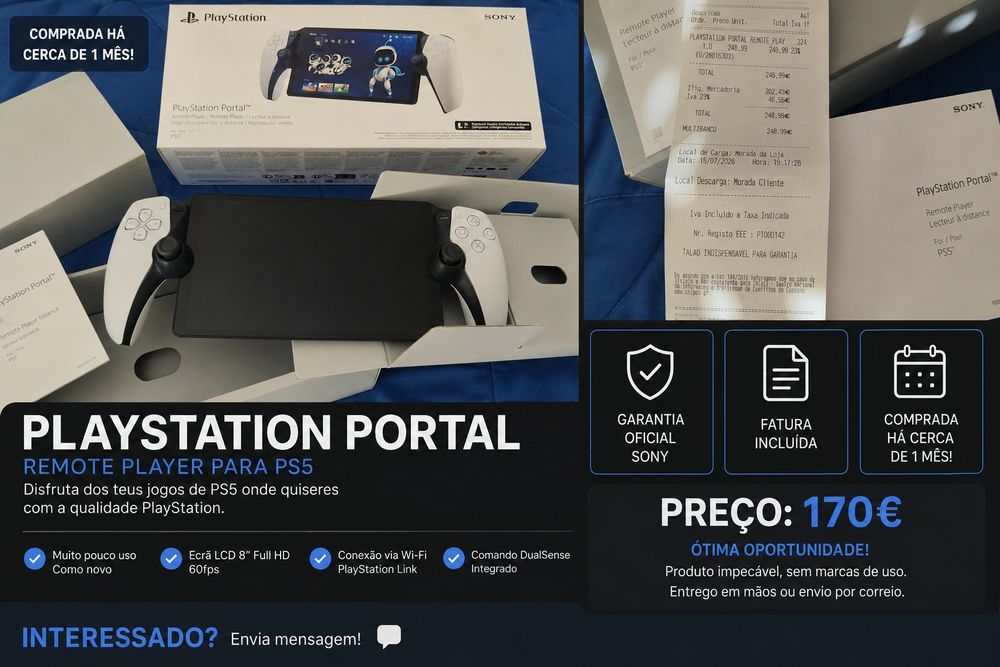 PlayStation portal com 1 mês usada 2 vezes  com fatura e respectiva garantia