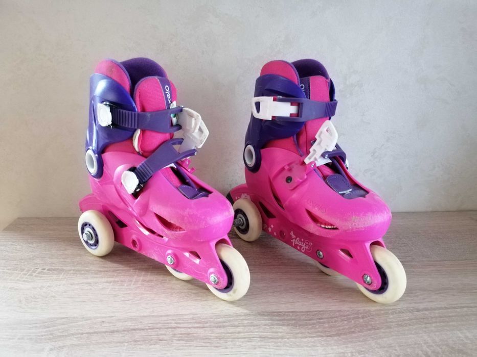 Różowe rolki dziecięce Oxelo Play 3, rozm. 28-30