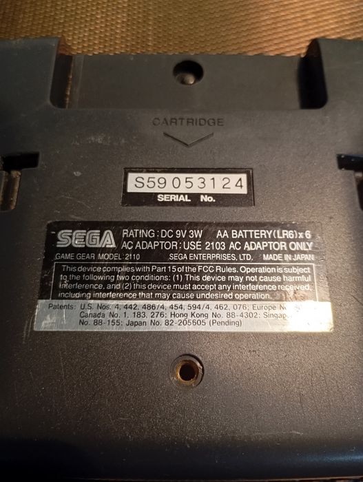 Sega Game Gear avariada