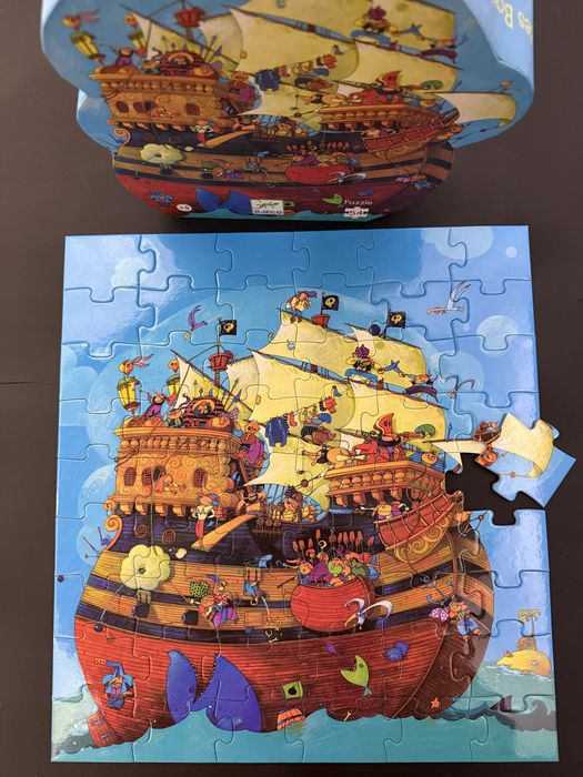 Пазл, DJECO, 54 шт, картон, пиратский корабль