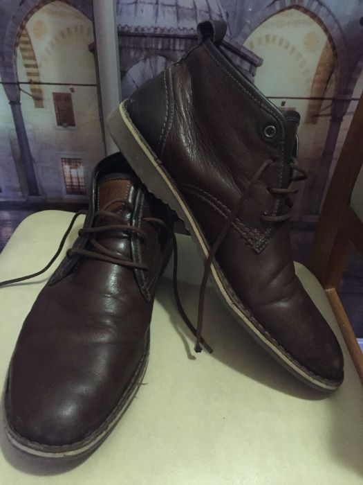 Кожаные ботинки GEOX+вторые в подарок. 45размер. Самовывоз!