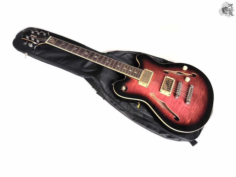 $1350 Avaks Custom Dark Moon Semi-hollow '2024 Trans Wine Burst w/GigBag