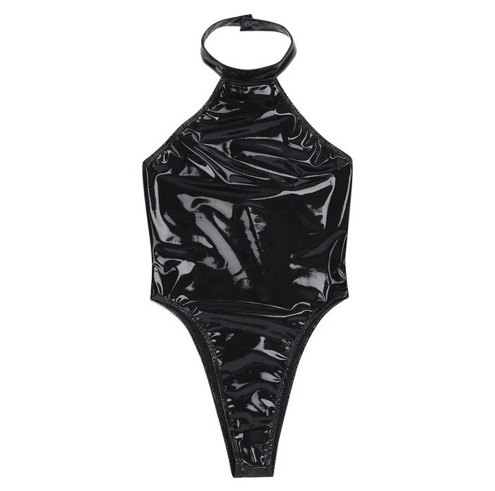 Nowe czarne erotyczne body lateksowe,  czarne, latex, lateks, L