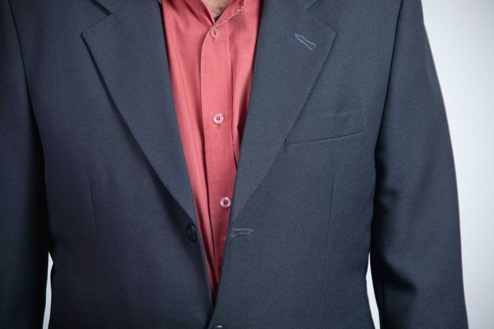ciemnoszary Garnitur Męski