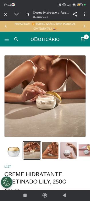 Creme Acetinado Hidratante Corporal, Lily 250g