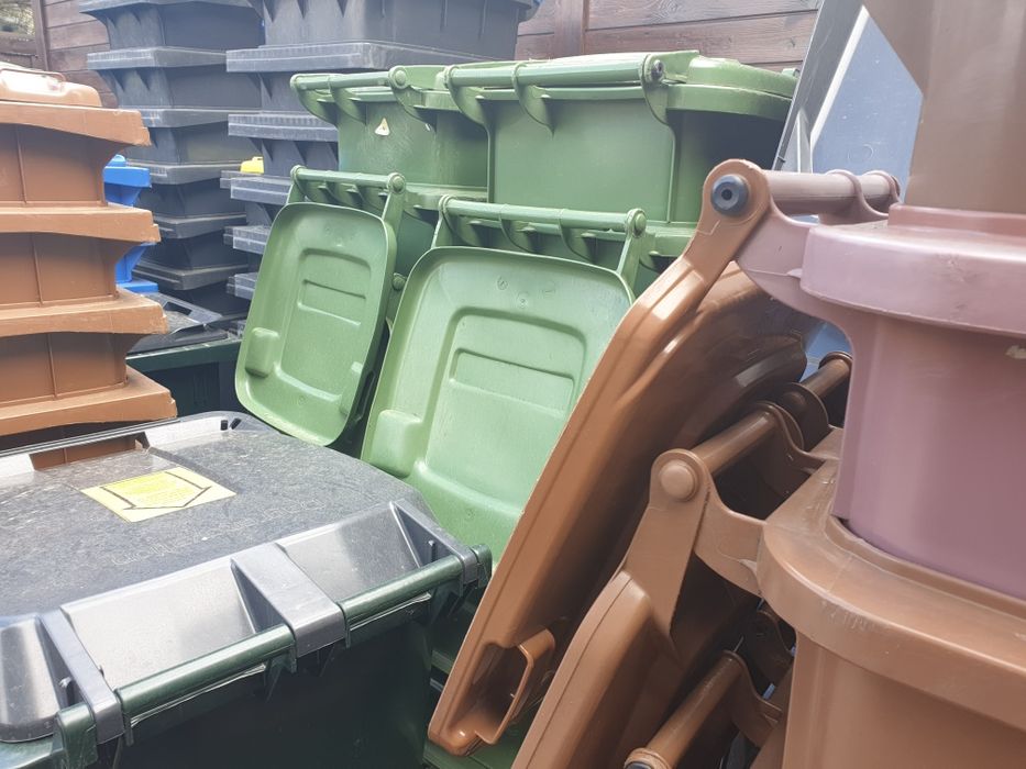 Niemieckie MOCNE przemysłowe kosze pojemniki na śmieci 120 i 240 dowóz