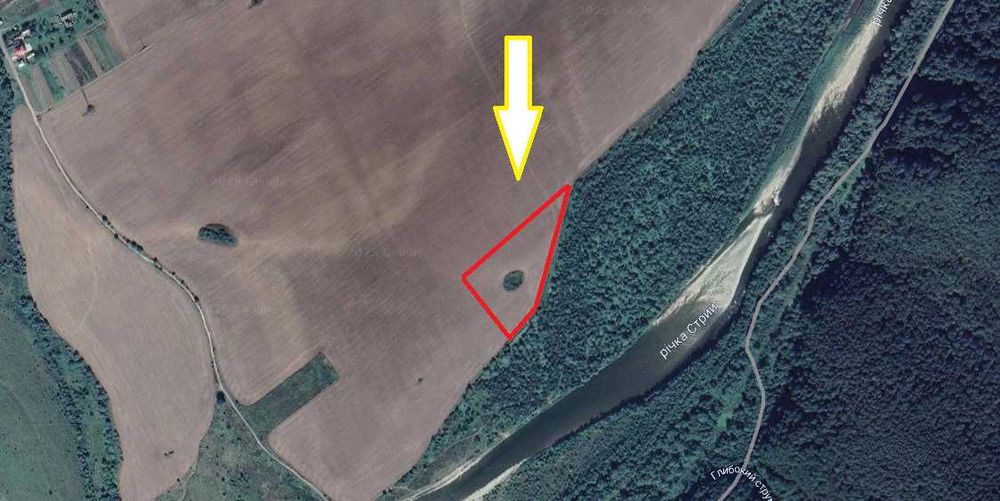 Земельна ділянка 1 га, Нижнє Синьовидне, біля р. Стрий