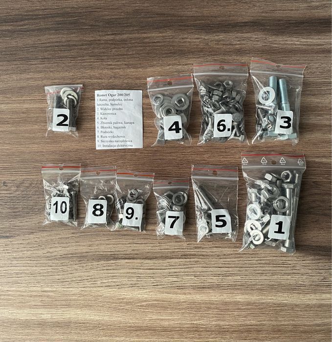 NOWY komplet śrub śruby NIERDZEWNE OGAR 200 OGAR 205 romet