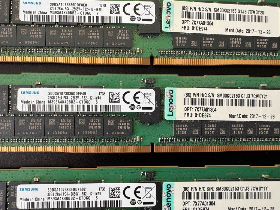 Серверна памʼять ОЗУ RAM DDR4 Samsung 32GB 2Rx4 PC4-2666V-RB2-12-MA0