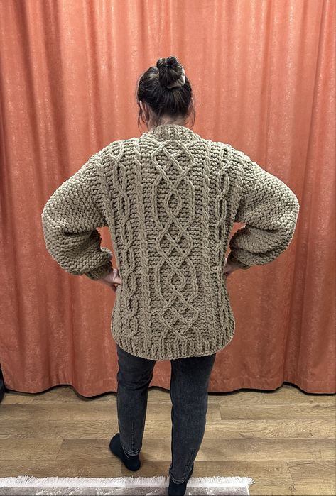 Кардиган з плюшевої пряжі