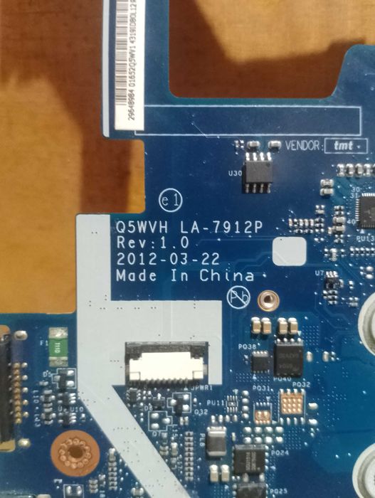 ДОНОР Б/У НЕИСПРАВНАЯ ПЛАТА QWVH LA-7912P(Acer Aspire E-531g, E571g)