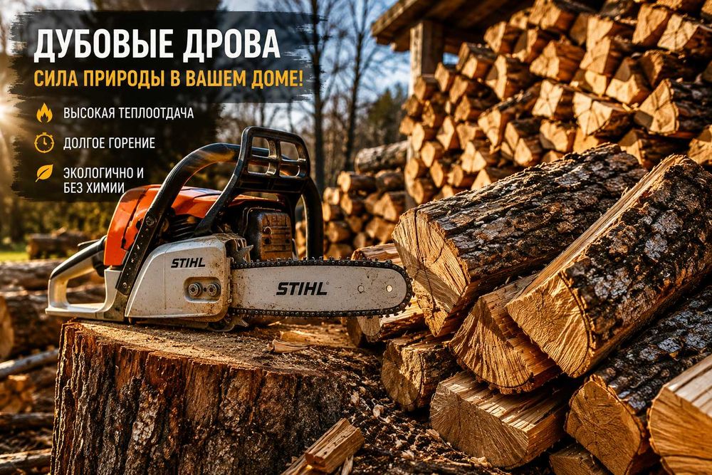 Дрова дубовые колотые