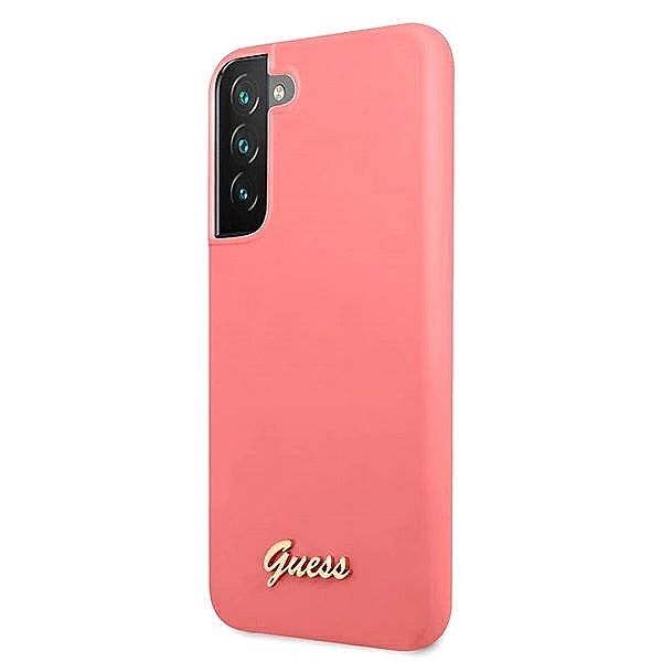 Etui Guess Silicone Script Metal Logo na Samsung Galaxy S22+ - fuksjow