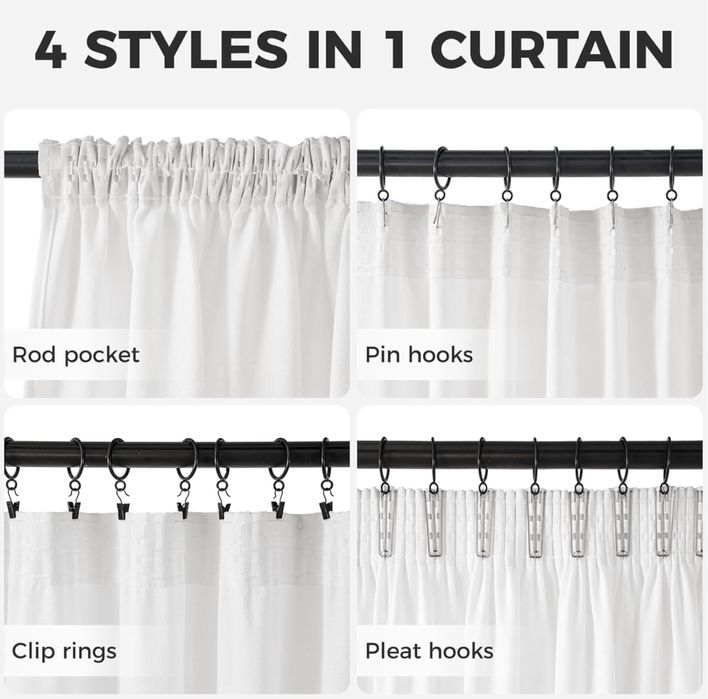 2 Pack Zasłony 140x225cm. Lniane 30%. Półprzezroczyste Na Przelotkach