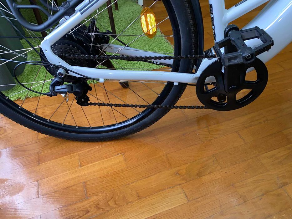 Bicicleta Elétrica ROCKRIDER E-ACTV 100 Cinzento-Pérola + Acessórios