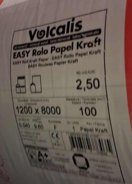 Lã mineral Volcalis EASY 100 mm – 4  Rolos novos