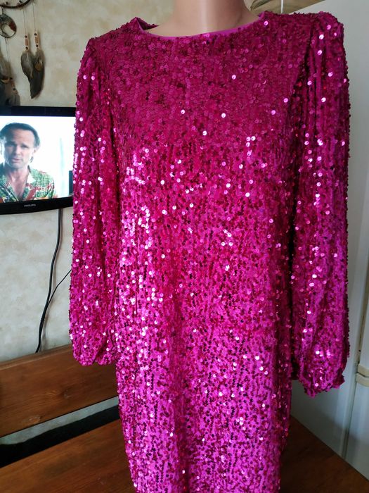 Ефектна сукня GEORGE в лелітки у кольорі фуксія 46-48 розмір