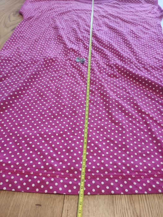 Piżama ciążowa, różowa w białe kropki