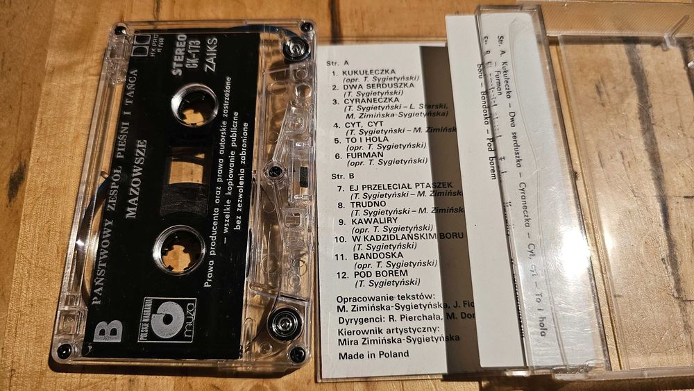BE 5x Kaseta MAZOWSZE - Śpiewa kolędy i inne [MUZA] magnetofonowa