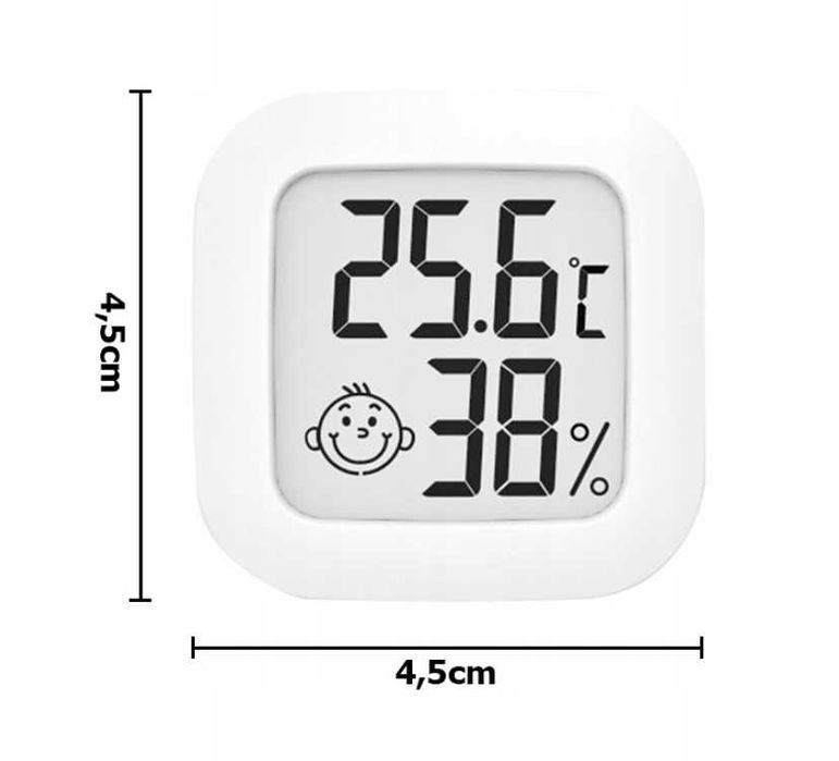 Termometr domowy Higrometr Wilgotnościomierz LCD BIAŁY kod 1905
