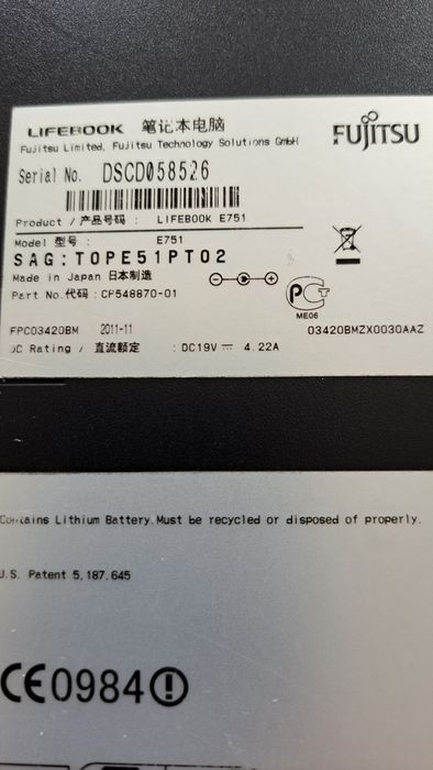 Portatil Fijitsu para peças64740740659585122