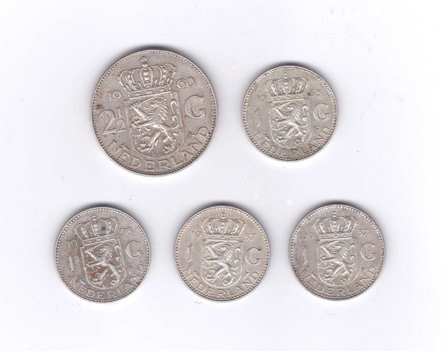 5 moedas prata Holanda