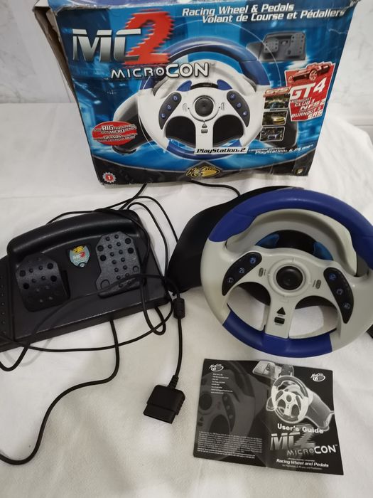 Ps2 volante com os pedais para a Playstation 2 com a caixa original