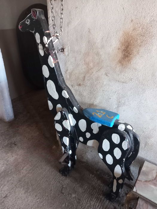 Antique Carousel Giraffe, Lisbon Carnival Ride, wood, charming antique