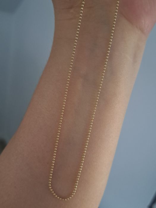 Złoty łańcuszek naszyjnik z kuleczkami 585