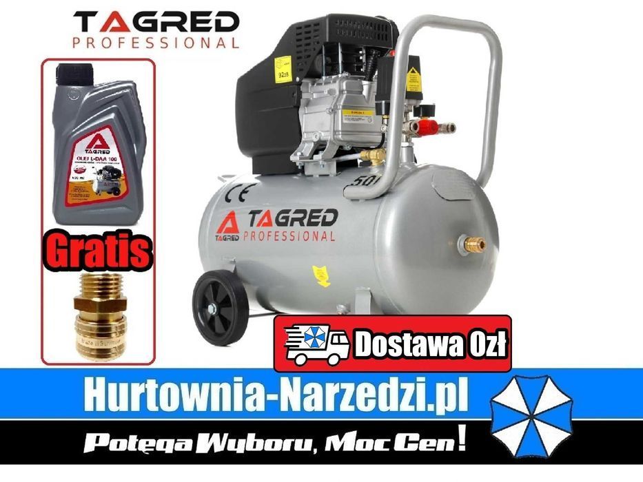 Darmowa Dostawa + Gratisy Kompresor Olejowy 50L Sprężarka Olejowa 50L Tagred TA301 kompresor 50l sprężarka 50l kompresor sprężarka tagred kompresor