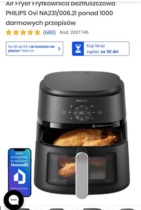Air fryer Philips 6,2 l stan idealny