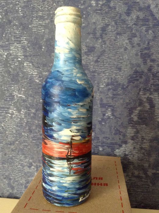 Декоративные бутылки, ручная работа, декупаж, декор, бутылки