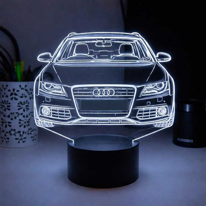 Світильник Нічник "Автомобіль Audi A4" – преміальний подарунок автолюбителю ауді. Лампа з кольоровим LED підсвічуванням та пультом Ночник светильник