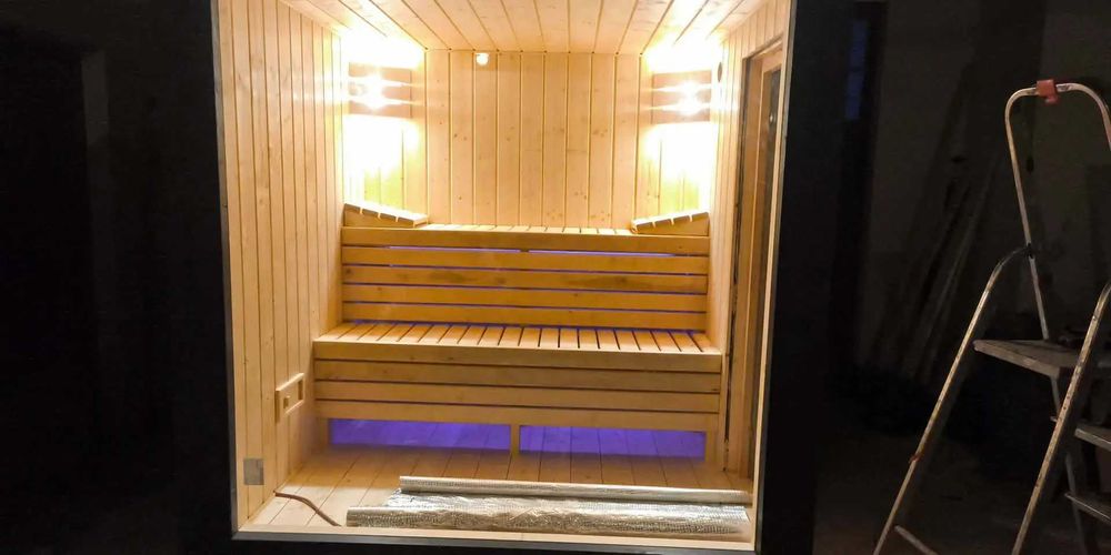 SAUNA zewnętrzna OGRODOWA 2,5x2,3 m Ocieplona +Piec + Witryna