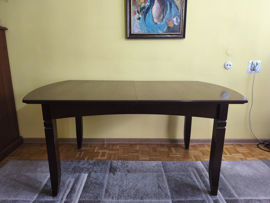 Stół drewniany rozsuwamy 160cm-240cm x 90cm z pięcioma krzesłami