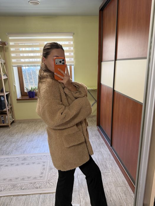 Шубка тедді Zara пальто