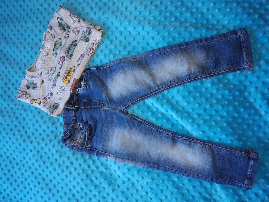 Jeansy mini club + bluza next - r.92