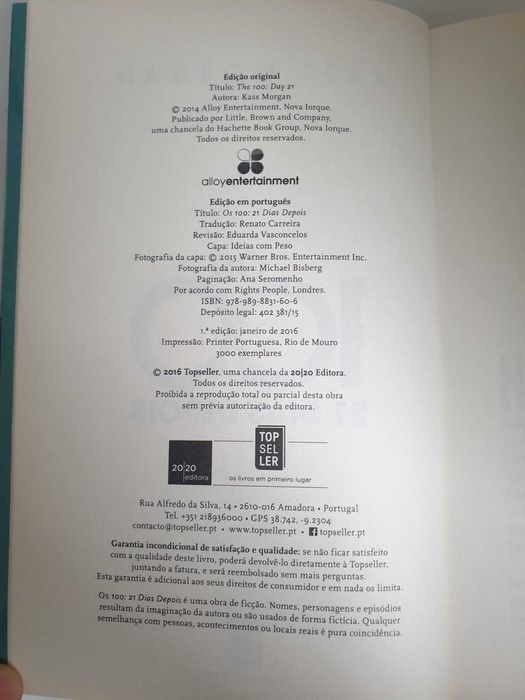 Livro os 100: 21 dias depois de Kass Morgan