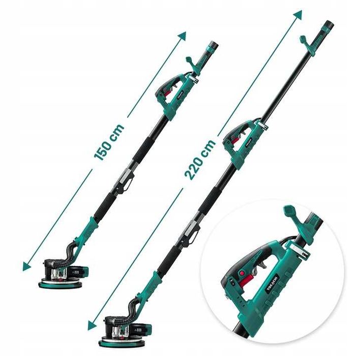 ZESTAW Szlifierka ŻYRAFA do gipsu gładzi tynku ścian tynków 220cm LED